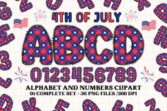 4th July Alphabet png clipart, independence letters doodle Product Image 1
