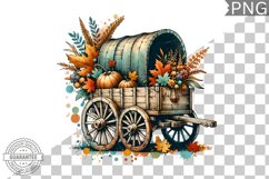 Fall Wagon Garden Sublimation - Fall Clipart PNG Design Product Image 1