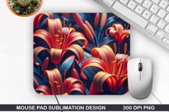 3D Flowers Mouse Pad Sublimation, Flowers Mouse Pad PNG Product Image 1