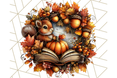 Autumn Library Clipart PNG, Cozy Fall Book Art Product Image 4
