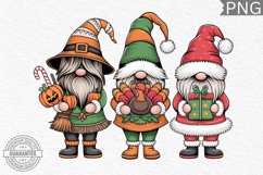 Halloween, Thanksgiving And Christmas - Gnome PNG Product Image 1