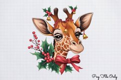 Christmas Giraffes Clipart PNG Product Image 1