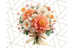 Pastel Flower Bouquet PNG Clipart, Elegant Floral Art Product Image 4