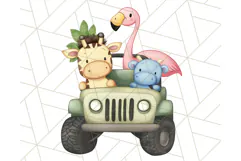 Jungle Safari Animals PNG Cute Pastel Wild Animal Clipart Product Image 4