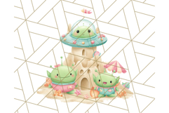 Alien Vacation Clipart PNG, Cute Summer Galaxy Art Clip Art Product Image 4