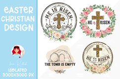 4 Christian Easter Clipart, Easter Sublimation Product Image 1