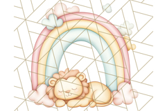 Pastel Plushie Rainbow Clipart PNG, Nursery Baby Animals Png Product Image 4