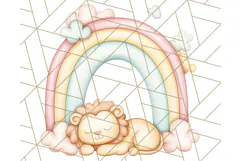 Pastel Plushie Rainbow Clipart PNG, Nursery Baby Animals Png Product Image 4
