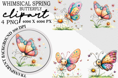 Whimsical Spring Butterfly Clipart Png Product Image 6