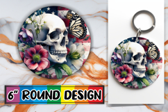 Radiant Sublimation Circle Ornaments PNG, Skull USA Product Image 1