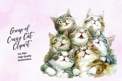 Group of cute cats clipart sublimation Product Image 1
