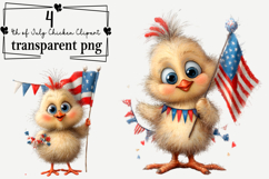 4th of July Chicken PNG Clipart Watercolor PNG Product Image 1