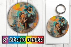 Abstract Art Round Design Black Woman Artistic PNG Product Image 1