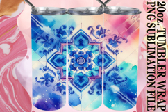 Blissful moments 20oz tumbler wrap, Watercolor Pattern Product Image 1