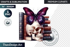 Dark Academia PNG, Gothic Butterfly Clipart Moody ephemera Product Image 1