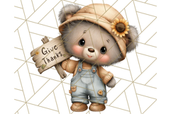 Thanksgiving Woodland Animals Clipart PNG Product Image 4