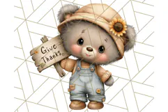 Thanksgiving Woodland Animals Clipart PNG Product Image 4