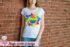 Rainbow Sunflower svg Gay Pride svg for Cricut Product Image 4