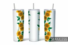Sunflower Tumbler Sublimation | 20 oz | Taper | Straight Product Image 1