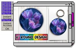 Vibrant Floral Keychain &amp; Car Coaster Sublimation Range Product Image 1