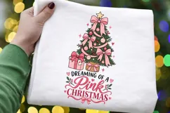 Dreaming Of A Pink Christmas PNG Sublimation Design Product Image 2