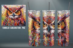 Owl Tumbler Wrap | Sublimation impasto painting tumbler Wrap Product Image 6