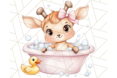 Safari Animal Babies in Bubble Baths, Cute Jungle Animal PNG Product Image 4