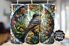 Eastern Phoebe Single Bird Stained Glass - Tumble Design Product Image 1