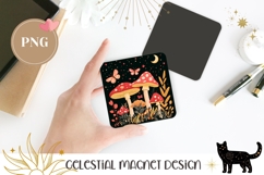 Mushrooms Magnet, Celestial Magnet, Forest Magnet Template Product Image 1