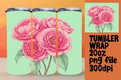 20oz Watercolor Floral Tumbler Sublimation Wrap Design Product Image 1