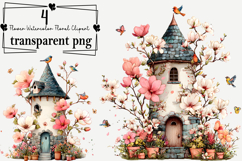 Whimsical Flower Clipart Watercolor PNG Product Image 1