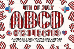 4th July Alphabet png clipart, independence letters doodle Product Image 1