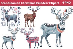 Scandinavian Christmas Reindeer Clipart Bundle Product Image 2