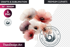 Rose Gold Pink flowers Clipart, Abstract Flowers Wedding PNG Product Image 1