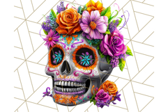 Bright Sugar Skull PNG Clipart, Halloween Colorful Skull Png Product Image 4