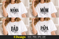 Mama Mom Dad Papa Typography SVG PNG Product Image 1