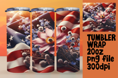 20oz Tumbler Wrap for Personalization , USA Flag Product Image 1