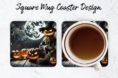 Halloween Pumpkin Mug coaster | Coaster | Sublimation Design Product Image 1
