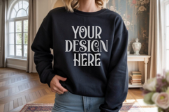 Black Gildan 18000 Sweatshirt Model Mockups, Sweatshirts Product Image 1