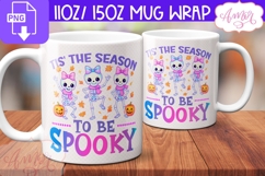 Spooky Season mug wrap PNG, Cute Halloween mug template Product Image 2
