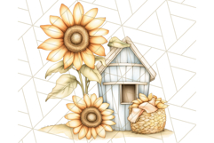 Rustic Sunflower Clipart, Soft Country Farmhouse Florals Png Product Image 4