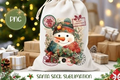 Cartoon Christmas Snowman Santa Sack, Snowman PNG Product Image 1
