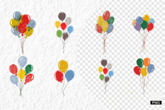 Hand-Drawn Birthday Balloons Clipart Product Image 1