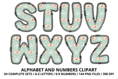 Charming Garden Doodle Alphabet PNG Letters &amp; Numbers 300DPI Product Image 4