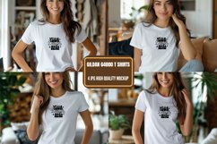 Gildan 64000 Model Mockup, Gildan White TShirt Mockup Product Image 1
