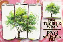 Vibrant Springtime Tree Tumbler Wrap: 20oz Sublimation Product Image 1
