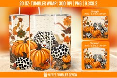 Pumpkin Tumbler Sublimation Wrap, 20 oz Fall Tumbler Wrap Product Image 1