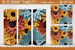 3d Sunflower Tumbler Wrap - Sunflower 3d Tumbler Sublimation Product Image 1
