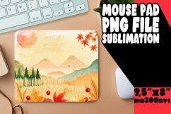 Watercolor Autumn Mouse Pad Sublimation Pattern Product Image 1