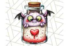 Halloween Monster Clipart PNG, Monsters in Jars, Spooky Png Product Image 4